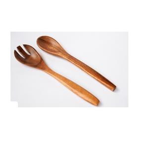 Juego de cubiertos de cocina, utensilios duraderos de madera para mezclar ensaladas, tenedor y cuchara, mango corto, artículos de ensalada, superventas - Product Image 4