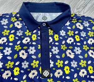 Golf pour hommes de haute qualité pour polos respirant séchage rapide Slim Fit 4 Way Stretch Full Print Knit Made in VN Polyester Spandex - Product Image 1