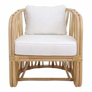 Modern Tropical Design Handcrafted Rattan <b>Lounge</b> <b>Chair</b> with <b>Cushions</b> Lightweight Feature for Apartments Hotels and Villas - Product Image 2