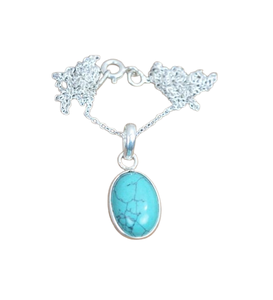 925 argent Sterling Turquoise pierres précieuses pendentif bijoux à la main en argent Boho Style pendentif bijoux pour femmes cadeau de mariage femme - Product Image 1