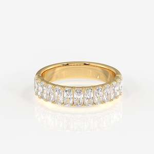 Radiant Cut Lab Grown Diamond Wedding Band 14K Gold <b>Ring</b> - Product Image 1