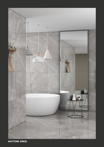 Azulejos esmaltados de porcelana de cerámica Acabado rústico 600x600 Azulejos de suelo mate antideslizante de porcelana gris - Product Image 2