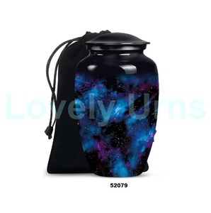 Vente chaude belle urne commémorative de crémation de galaxie bleue pour les cendres humaines grande urne décorative avec sac de velours gratuit - Product Image 1
