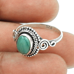 Design moderne meilleure qualité 925 argent Sterling naturel Turquoise pierre précieuse forme ovale bague cadeau de noël bijoux faits à la main - Product Image 4