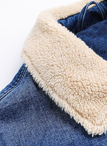 wholesale Fashionable Fleece Jeans <b>Jacket</b> for <b>men</b> Winter Cotton <b>Sherpa</b> Lined Denim Trucker <b>Jacket</b> 2025 - Product Image 4