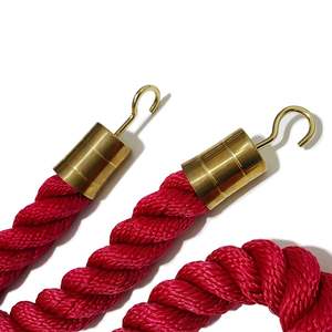 Protocol Barrier Hooked <b>Braid</b> <b>Cord</b> in Gold Durable Metal and Plastic Bollard for Airport & Roadway Applications - Product Image 4
