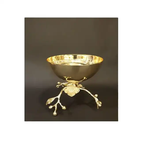 Support de bol à fruits en laiton décoratif de luxe au design d'usine personnalisé avec support de bol à fruits au design unique en fil de fer à vendre - Product Image 6
