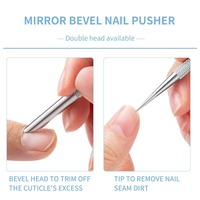 Pousse-cuticules double face en acier inoxydable réutilisable, lime à ongles, outils de manucure, outils de pointillage, ciseaux
