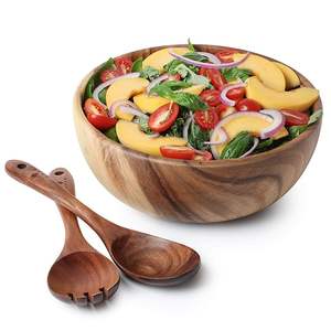Large Wooden Bowl For Kitchen And Dining <b>Table</b> Eco Friendly Handmade Wooden Bowl For Daily Meals Wooden Bowl For Home - Product Image 1