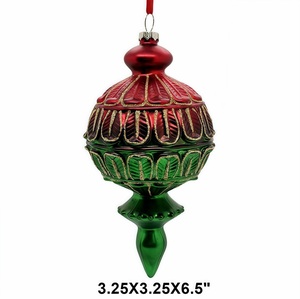 Adornos Navideños de Cristal Hechos a Mano de Primera Calidad, Decoraciones Clásicas de Lujo para Árboles de Navidad en Dorado, Rojo y Esmeralda - Product Image 6