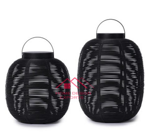 2024 nueva llegada diseño linternas con cable linterna de Metal de color negro para hoteles restaurantes y lámpara de casa - Product Image 6