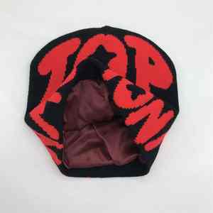 หมวกบีนนี่ถักแบบพิมพ์ลายพัฟสำหรับทุกเพศหมวกถักนิตติ้งปรับแต่งได้ - Product Image 2