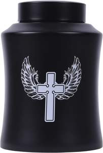 Urnas de árbol de la vida para cenizas humanas-Urnas de cremación para adultos para urnas funerarias, funerarias o cruzadas en el hogar (160 pulgadas cúbicas negras (Cruz) - Product Image 2