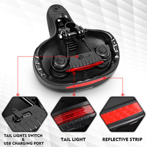 <span class=keywords><strong>Selle</strong></span> de vélo BUCKLOS avec lumière LED siège <span class=keywords><strong>large</strong></span> confort pour la sécurité en plein air nuit équitation <span class=keywords><strong>vtt</strong></span> vélo de route - Product Image 2