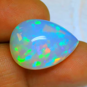 Cabochon en opale éthiopienne véritable coupe poire pour la fabrication de bijoux pierre d'opale éthiopienne pierre précieuse d'opale en vrac - Product Image 1
