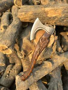 Thewizcrafts Vente en gros, fabrication industrielle sur mesure, service OEM/ODM de haute qualité, LAMES DE PRESTIGE, hache en acier damas gravé, bois - Product Image 3