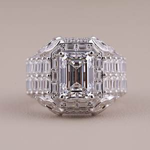 Anillos de compromiso de plata de ley 925 con diamantes americanos y detalles en azul real, corte ovalado, estilo vintage. - Product Image 3