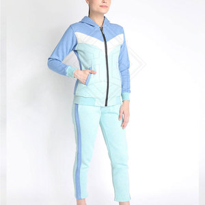 Ensemble de survêtement léger pour femme 100 % coton, motif uni, séchage rapide, respirant, col à capuche, haute qualité, hiver - Product Image 4