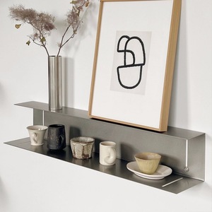 Scaffale da Parete in Acciaio Inox Monoblocco per Angolo Caffè Espositore Quadrato Multistrato Moderno e Resistente - Product Image 4