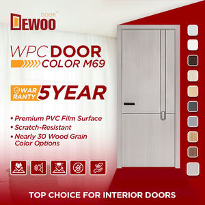 Puertas Manuales de Madera de Grano Ancho WPC con Acabado Impermeable para Decoración de Interiores de Apartamentos Modernos y Elegantes - Product Image 3