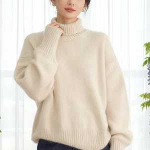 เสื้อสเวตเตอร์แขนยาวผ้าขนแกะแคชเมียร์หนาพิเศษแบบลำลอง100% ฤดูใบไม้ร่วงฤดูหนาว - Product Image 2