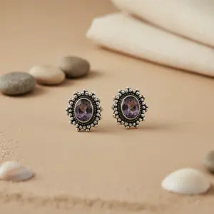 Pendientes de Plata de Ley 925 con Amatista Estilo Vintage para Mujer, con Forma de Mariposa, Pendientes de Aro de Oro de 14K y 18K de Moda, Joyería con Piedras Preciosas - Product Image 3