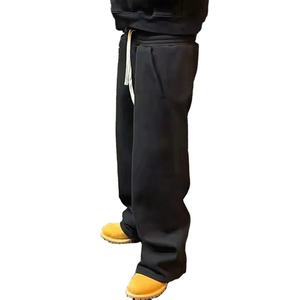 New Custom Lightweight Canvas High-Waisted Casual Flared <b>Jogger</b> Pants Men <b>Wide</b> Straight <b>Leg</b> Baggy Sweatpants 2026 - Product Image 2
