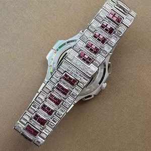 Reloj de Pulsera para Hombre, Elegante y Clásico, con Cristal Analógico, Diamante Moissanite Color Hielo, Movimiento Mecánico de Acero Inoxidable, Resistente al Agua - Product Image 2