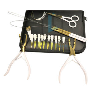 Kit de herramientas de extensión de cabello de fabricación LUNAR en color de plasma blanco y dorado con etiquetado de logotipo de marca personalizado - Product Image 1
