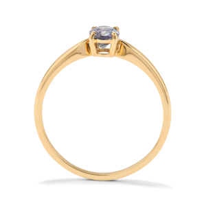 Anillo de Tanzanita Bicolor con Corte Marquesa en Oro Blanco de 9K, 0.60ct - Product Image 3