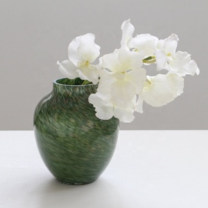 <span class=keywords><strong>Vasi</strong></span> in Vetro Soffiato a Bocca Bixuan Verde Foresta con Motivo a Spirale di Piume in Bronzo, Portafiori Moderno <span class=keywords><strong>per</strong></span> Decorazione da Tavolo e Matrimoni - Product Image 2