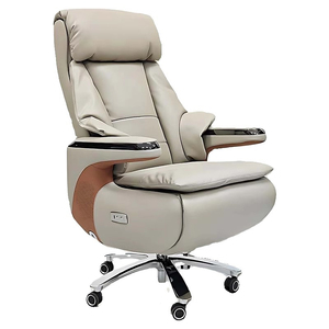 Chaise de bureau ergonomique à dossier haut, support lombaire, design moderne, base en acier inoxydable, hauteur réglable, accoudoirs fixes - Product Image 1