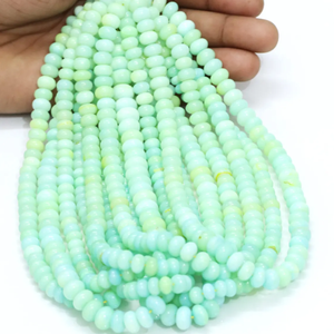 Hermosas Cuentas de Ópalo Verde Peruano en Forma de Rondelle Lisa, 6-9 mm, Cuentas de Piedra Preciosa de Ópalo Verde Peruano, Cuentas de Calidad AAA - Product Image 6