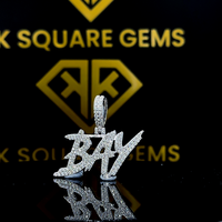 Collier Hip Hop Personnalisé Luxe Iced Out en Argent Sterling VVS Moissanite Pendentif Enfant Plaqué Rhodium