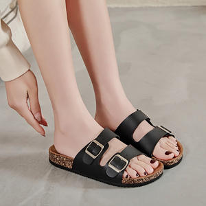 Extra Size Frauen Cork Hausschuhe Open Toe <span class=keywords><strong>Slides</strong></span> Sandalen Verstellbare Schnalle Summer Beach Sandalen Frauen - Product Image 6