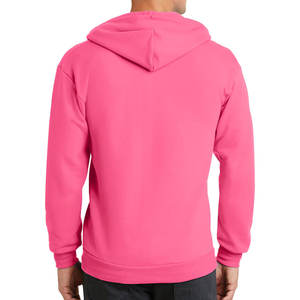 <b>Mens</b> Core Fleece Full Zip Hooded Sweatshirt <b>Hoodie</b> Neon <b>Pink</b> Adult Fleece Hooded Sweatshirt Style Unisex - Product Image 2
