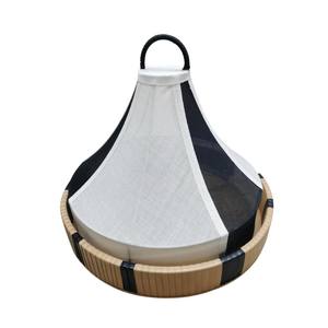 Wholesale Vintage Black Faux Leather Round <b>Gift</b> <b>Hamper</b> Basket With Handle Decorative Storage For Wedding & Any Events - Product Image 3