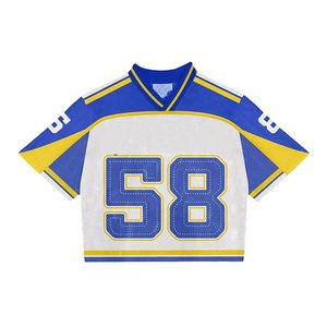 Streetwear personnalisé sublimé maillot de football américain tendance broderie conception OEM service maille court respirant unisexe sport - Product Image 1