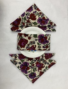 Servilletas de Algodón con Estampado de Bloques para Fiestas en la Cocina, Servilletas Reversibles con Estampado de Bloques, Servilletas para Comedor, Decoración del Hogar, Servilletas para Bodas - Product Image 3