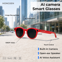 Nouvelles lunettes intelligentes M89 Al avec caméra, reconnaissance d'image LED, traduction, assistant vocal, lunettes de soleil tendance, contrôle tactile 1080P