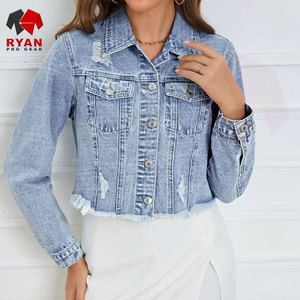 Veste en jean slim pour femme, conçue pour le style décontracté, avec tissu de qualité supérieure et finition élégante - Product Image 1