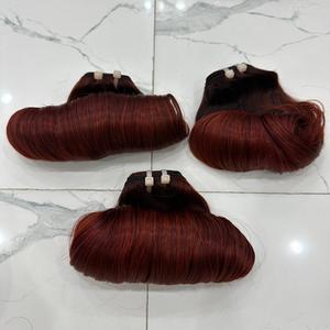 เด้งดึ๋งสองชั้นแบบสุดเฉดไวน์แดงทำจากหนังกำพร้าต่อผมมนุษย์ชาวเวียดนาม - Product Image 5