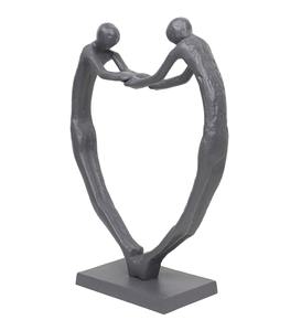Modern Kissing Metallic Couple Figurine Sculpture Handmade Eco-Friendly Aluminum <b>Art</b> Preserving Tender Moment Connection - Product Image 3