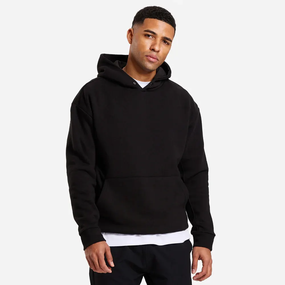 Custom Eigen Logo Mannen Overhead Hoodie Zwarte Lange Mouw Groothandel Streetwear Mannen Sweatshirts Katoen Trui Hoodies Aan Te Passen