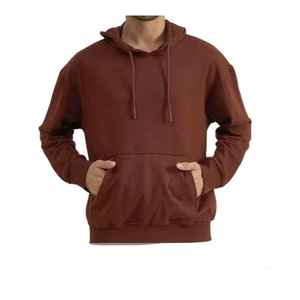 Nouveau sweat à capuche d'hiver surdimensionné en molleton épais personnalisé avec logo 2025, sans cordon, pour homme, anti-rétrécissement, séchage rapide, tricot uni 100% - Product Image 1