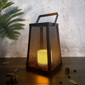 Farol de Malla Metálica para Velas, Decoración de Mesa para Hogar y Jardín, Decoración para Bodas y Festivales, Portavelas Decorativo para Uso Interior y Exterior, Iluminación para el Hogar - Product Image 6