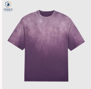 T-shirt à manches courtes pour homme Index Apparel, violet tie-dye, col rond, coupe classique, coton tricoté décontracté - Product Image 1
