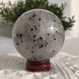 ESFERAS DE RUTILADO NEGRO NATURAL AL POR MAYOR, AGATA BLANCA PULIDA, ESFERAS DE RUTILADO NEGRO PARA SANACIÓN Y DECORACIÓN DEL HOGAR - Product Image 4