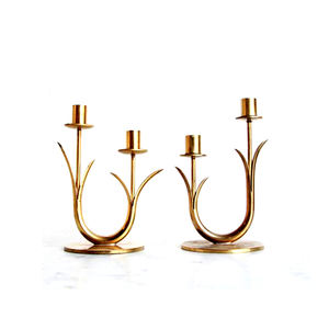 Support de bougie créatif en forme de plume en laiton forgé Design en relief, support de bougie en laiton antique - Product Image 5