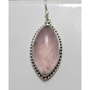 Pendientes de plata de ley hechos a mano, piedra preciosa de cuarzo rosa natural, piedra de amor, regalo de aniversario perfecto para ella - Product Image 4